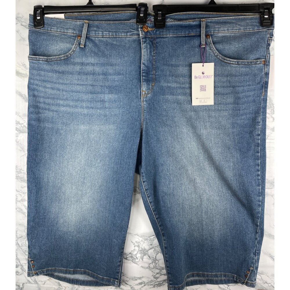 Gloria Vanderbilt Womens 24W Average Denim Skimmer Jean Shorts All-Around Slimmi